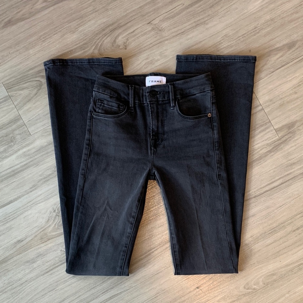 Frame Denim Le Mini Boot in Grey Black